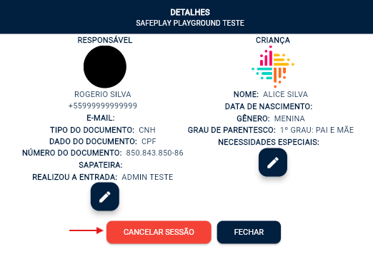 cancelar sessão