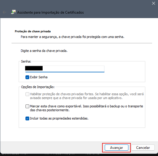 Instalando o certificado