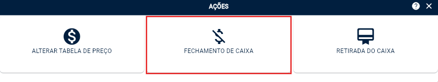 Fechamento de caixa