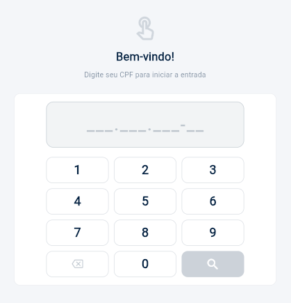 Tela para digitação do CPF